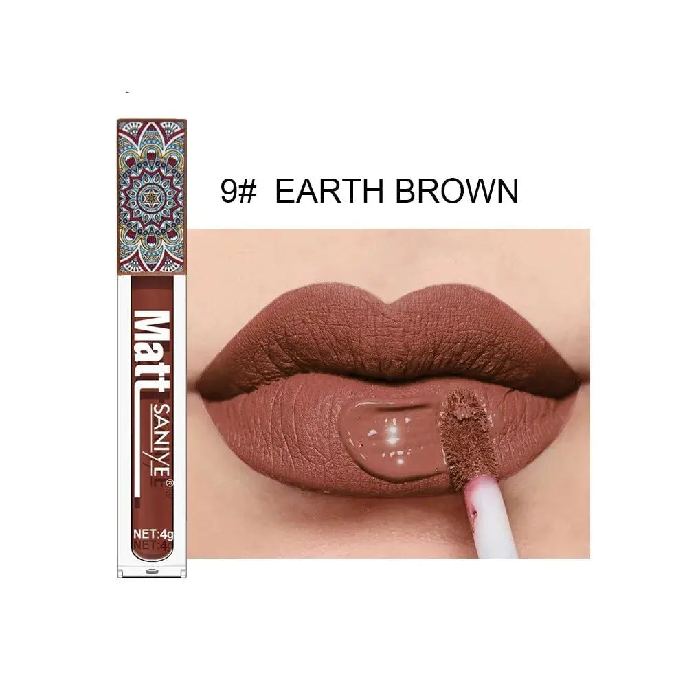 Matte Lip Gloss Set - Pink, Peach & Brown with Mica