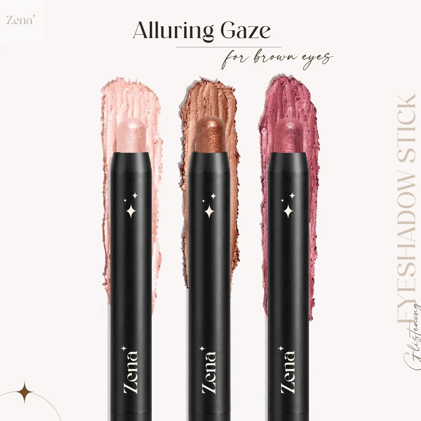 Sparkle Trio: 3-Piece Glitter Cream Eyeshadow Stick Set