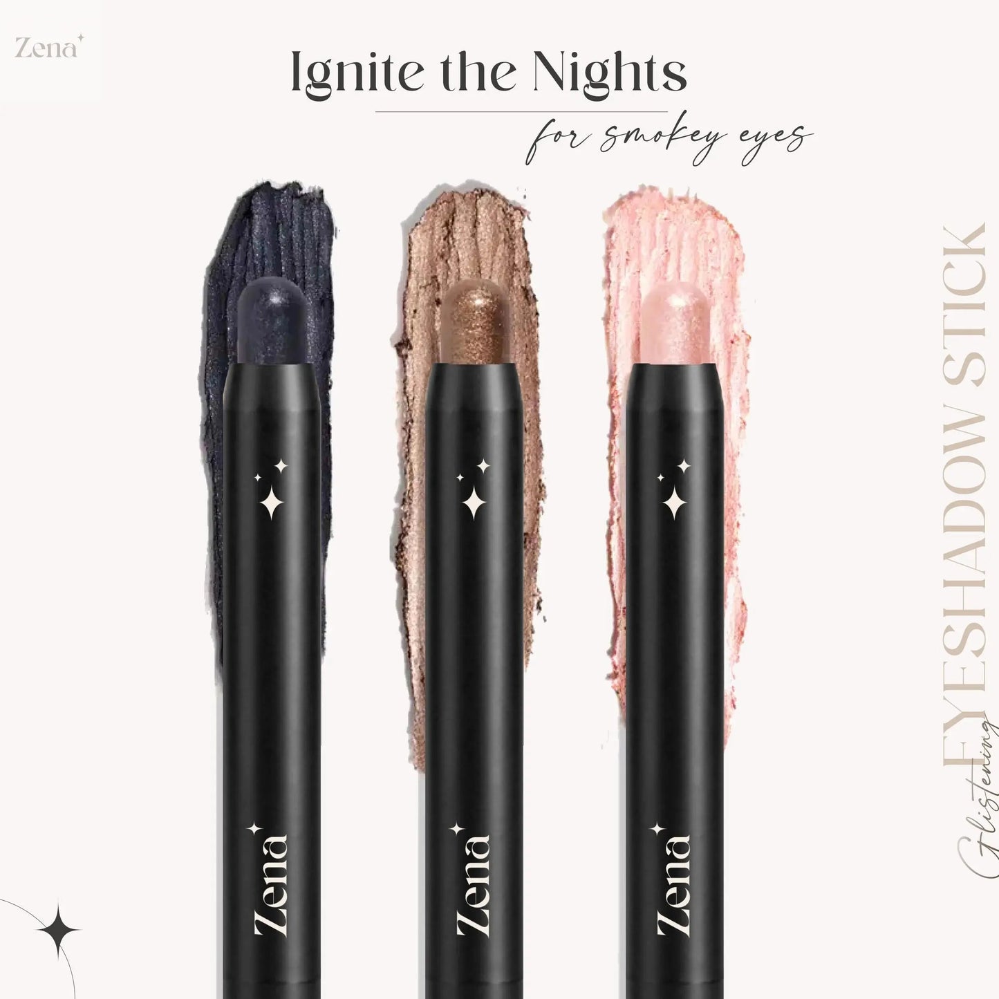 Sparkle Trio: 3-Piece Glitter Cream Eyeshadow Stick Set
