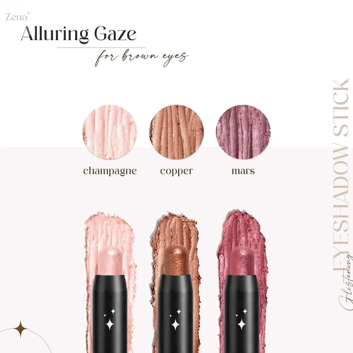 Sparkle Trio: 3-Piece Glitter Cream Eyeshadow Stick Set
